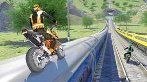 Bike Vs. Train Stunt Racing Game