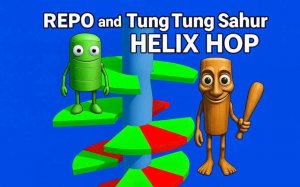 REPO and Tung Tung Sahur: Helix Hop - Arcade Jumping Game - Ludoryx free online game